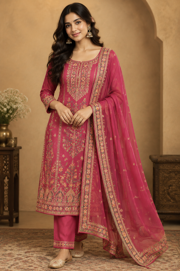 Girl in Suit and Dupatta